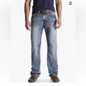 Ariat M4 Low Rise Coltrane Blue Boot Cut Cotton Jeans Men Size 38/34